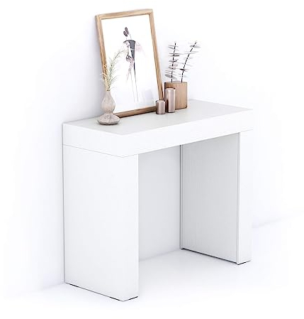 MOBILI FIVER, Evolution Konsolentisch 90 x 40, Esche, Weiß, Made In Italy