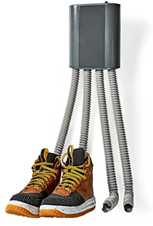 Ex-Pro Electric Shoe Dryer, Wall Mounted Boot Warmer with Heat Blower, 4 Warm Air Exhausts and Timer, Quick Drying for Wet Shoes, Gloves, Hats, Socks, Trainers, Boots and more