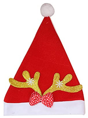 Haloppe Xmas Cap Klassische Schleife Weihnachtsmütze Leicht für Party D
