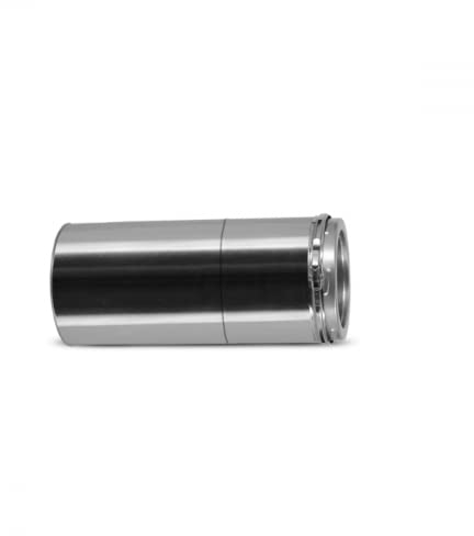Schiebeelement m.Doppelwandfutter 300-450mm I Zubehör für Kamin und Ofen I ø 130 mm I Mauerdurchführung I Optimale doppelwandige Isolierung I Oskar