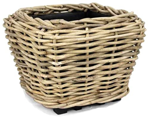 Van der Leeden DRYPOT® Rattan Pflanzgefäß Grau 48 x 48 x 37 cm - Sylter Körbe