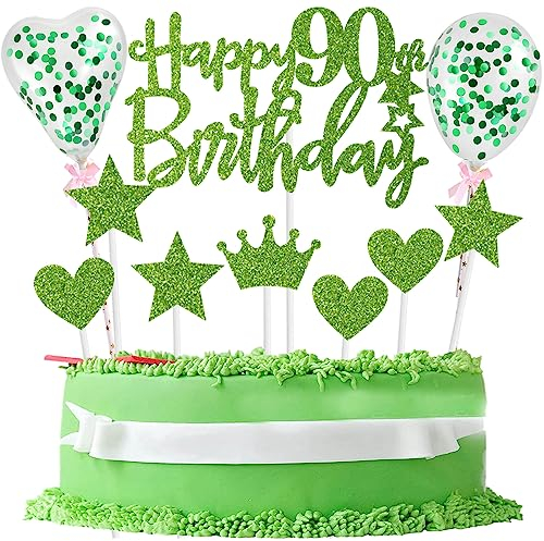 90. Tortendeko Geburtstag Frau, 90 Jahre Mann Frau Kuchendeko 90. Geburtstagstorte Topper 90. Geburtstag Obst Grün Tortendeko 90 Cupcake Topper 90. Geburtstag Kuchen Deko 90 Kuchenaufsatz