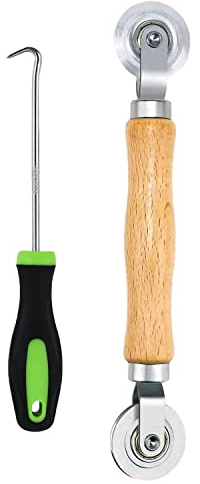 Werkzeug Einzieher Einroller für Keder,Werkzeug kedereinzieher mit Holzgriff,Spline Roller Gummistreifen Haken Werkzeug,für Installieren von Türgittern Fenster