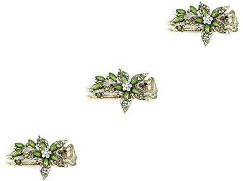 FRCOLOR 3 Pièces pinces à cheveux vintage en métal barrette française épingle à cheveux pince à cheveux barrette à cheveux fleurs Les fleurs accessoires pour cheveux couvre-chef Manquer