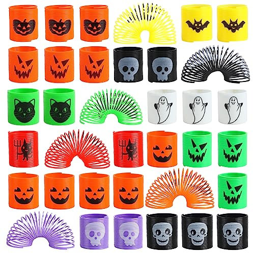 DERAYEE 36 Pezzi Molla Giocattolo,Mini Molle Magiche di Halloween,Festa Regalo per Bambini,Halloween Bomboniere