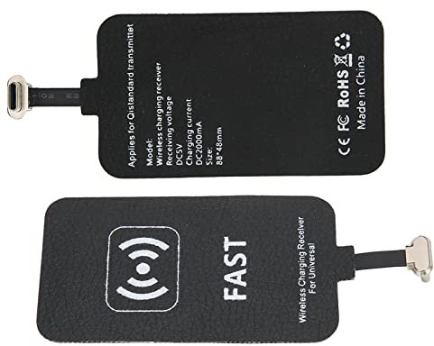 SUNGOOYUE 10W Fast Wireless Charging Receiver, Type C, 5V, 2A, CE Certified, Tabletop Mount, Compatible with Smartphones, Tablets, Includes 1 Type C Cable