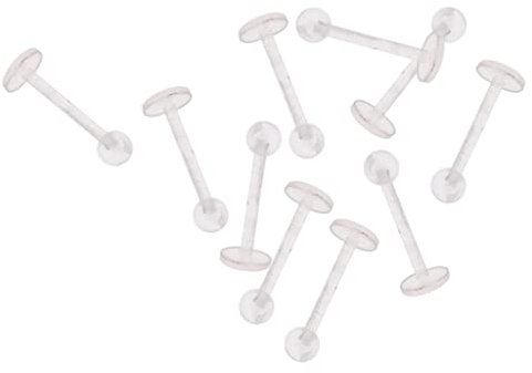 10 Stück 18G Klar Acryl Chin Labret Lippe Monroe Stab Stecker Ring Piercing, Kristall