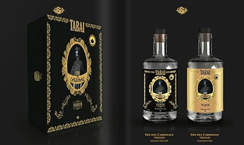 Elegante cassetta con 2 bottiglie Gin del Cardinale (London Dry + Liquirizia) premium in edizione limitata