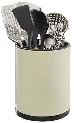 Syfunlv Récipient à ustensiles de cuisine,Panier À Couverts en Acier Inoxydable,Porte-couverts à Rotation 360°,20 x 16 cm,Organisateur D'Ustensiles pour Cuillère,Fourchette,3 Compartiments (Style 2)