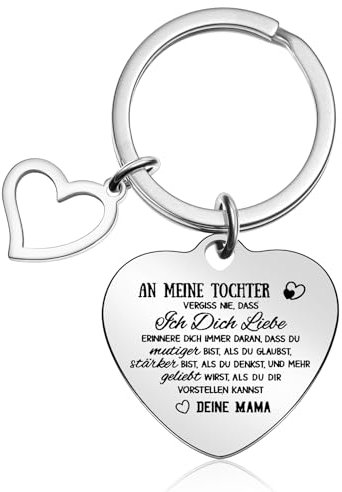 Otuuz Schlüsselanhänger Geschenk für Tochter von Eltern Herz Schlüsselanhänger mit Geschenkbox Geburtstagsgeschenk Aufmunterung Geschenk für Tochter von Mama und Papa