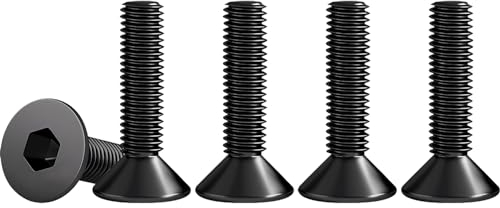 Drenky 50 Stück Senkkopfschrauben Schwarz Edelstahl V2A VA A2 Senkkopf Schrauben M4 X 20mm DIN 7991 / ISO 10642 Gewindeschrauben Rostfrei Steckdosen Schrauben Metrisches Regelgewinde