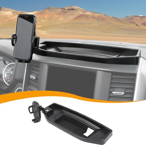 Hoolcar Phone Holder Mount Dash Multi-Mount Phone Kit with Storage Box Compatible with Dodge Ram 2018-2023, Interior Accessories