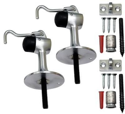 QCAA Türstopper Tier aus massivem Messing, 8,5 cm Höhe, satiniertes Chrom, hergestellt in Taiwan, 2 Stück