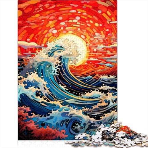 Jigsaw Puzzles for Adults Japanese Wave Kanagawa Jigsaw Puzzles for Adults 1000 Puzzle Toys Cardboard puzzles for Adults and Children 12 Years old and up Toy Wall Decor (26x38cm)