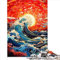 Jigsaw Puzzles for Adults Japanese Wave Kanagawa Jigsaw Puzzles for Adults 1000 Puzzle Toys Cardboard puzzles for Adults and Children 12 Years old and up Toy Wall Decor （26x38cm）