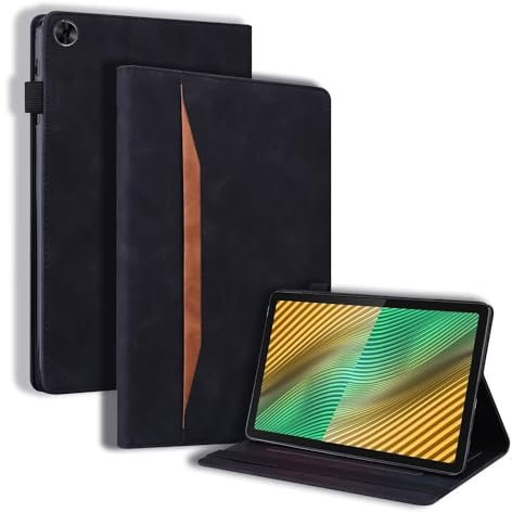Beajew Hülle für Realme Pad Mini 8.7, mit Stifthalter, Unterstützt Touch-ID,PU Leder Folio Case Stoßfest mit Tasche, Multi-Winkel Ständer,Intelligentes Schutzhülle-Schwarz