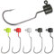 15stk Jigköpfe Angelhaken Set Gummifische Angeln Finesse Ned Rig Jig Heads Kit für Weichplastikköder Offset Weedless Jig-Kopf 7g 10g