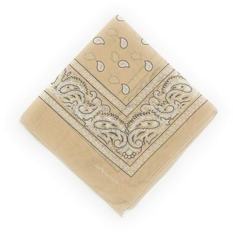 FASHION YOU WANT Schals & Tücher Bandana Halstuch Bikertuch Nickituch Kopftuch Baumwolle Mundschutz Piratentuch ideal für Karneval Fasching Karnevalskostüm (beige)