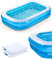 Enkifun Piscina Gonfiabile Blu Rettangolare Deluxe, Piscina Gonfiabile Bambini Rettangolare Piscina Per Bambini Per Adulti e Bambini Grande Per Cortile Giardino Balcone 200 X 150 X 50cm