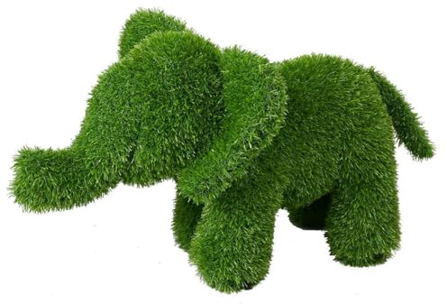 BigBuy Outdoor Dekorative Figur aus Polypropylen Kunstrasen Elefant 30 x 60 x 40 cm