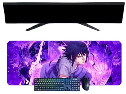 ButkUs Uchiha Sasuke Tapis de Souris XXL, 800x300mm, Tapis de Souris Clavier Gaming imperméable et 3mm Base en Caoutchouc antidérapant Surface Texturée