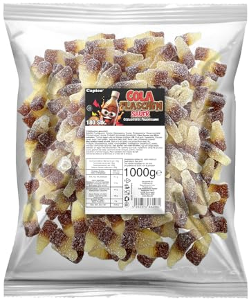 Capico Cola Flaschen gezuckertes Fruchtgummi (1000g) im Beutel, Halal