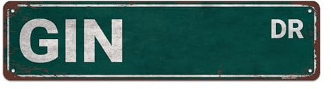 Gin Dr Street Sign Vintage Rustic Retro Aluminium Metal Sign Unique Gift for Alcoholic Drink Lover Funny Wall Decor for Home Man Cave Bar Pub Garage 16x4 Inch