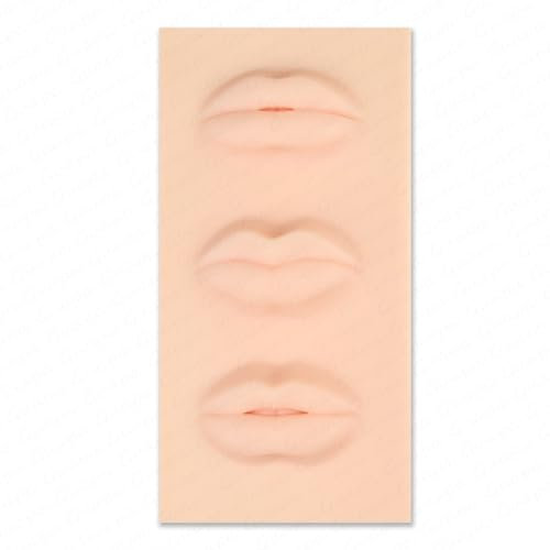 Rasmet Tattoo Lip Blush 5D Übungshaut Silikon lippen mit 3 Design Lippenform fester Lippenblock für Permanent Makeup Übungen realistisches Microblading Lippen übungstraining (1PC Beige)