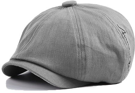 JAOAJ Schiebermütze Herren Baumwolle Gatsby Schirmmütze Newsboy Achteckige Kappe Baskenmütze Barette Cap Bakerboy Cap Damen