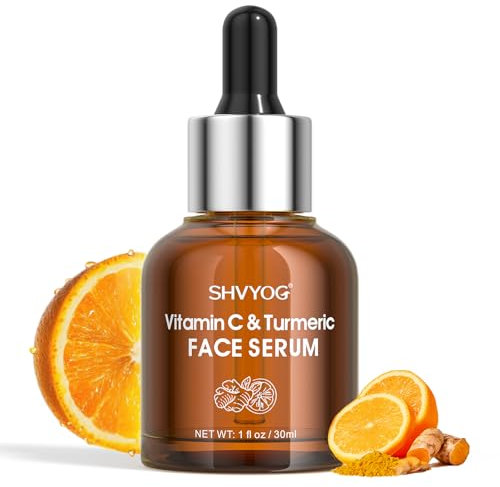 Vitamin-C-Gesichtsserum mit Kurkuma, Vitamin-C-Serum für ungleichmäßigen Hautton, Kurkumaserum zum Strahlen, Hydratisieren und Verbessern matter Haut, 1 Fl Oz