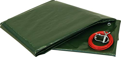 HAF Poolabdeckung Rund für Ø 300-320 cm - Winterfeste Abdeckplane zur Poolabdeckung im Sommer und Winter - Poolplane (Winterabdeckung) aus wasserdichtem PE mit 180 g/m²