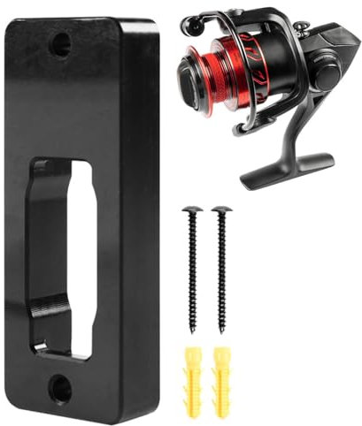 Virtcooy Porta mulinello da pesca, organizer per mulinelli da | Supporti per organizer per mulinelli da a parete,Appendino per mulinello da pesca, multifunzionale con viti e dadi per casa, garage,