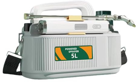 LOVIVER Leistungsstarker elektrischer Sprüher aus Edelstahl, 5 l, Hochleistungs-Gartensprüher, elektrische Gießkanne für die Reinigung der Gartenarbeit, Weiß