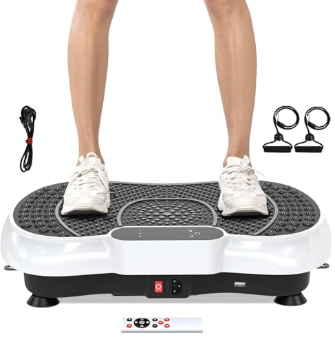 Dskeuzeew Vibrationsplatte Fitnessgeräte für Abnahmen Zuhause | Vibrationstrainer für Frauen Vibrationsgerät mit 99 Stufen + 5 Vorprogramm Muskelaufbau Ganzkörpertraining Vibroplatte
