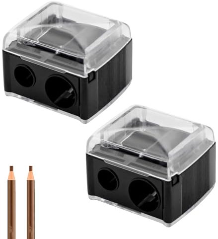 Ceeyoll 2Stück Makeup Sharpener Anspitzer,Spitzer Kajalstifte Universal Anspitzer für Augenbrauenstift,Kosmetikspitzer,Präzisionsklingen,Handlich für Unterwegs für Augenbrauenstifte Lippenkonturen.