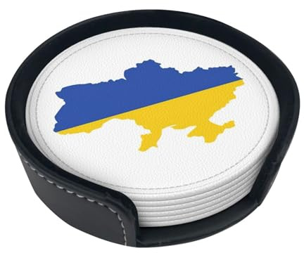 Getränkeuntersetzer mit Ukraine-Flagge, 6 Stück, klassischer Stil, geeignet für Arten von Tassen