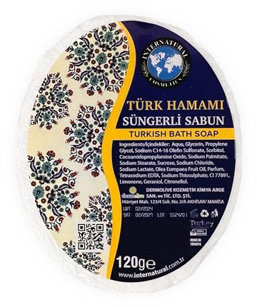 Internatural Handmade Peeling Sponge Soap Turkish Bath Hammam 120 gr. Natürliche und erneuernde Reinigungserfahrung