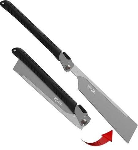 FAMEX 5527 Profi Japansäge Dozuki 240mm aus Karbonstahl - sehr fein 22 TPI - Dicke 0,3 mm - Made in Japan - Handsäge klappbar für Heimwerker und Gewerbe, Feinsäge für Holz, Zugsäge