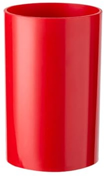 WAZUBC Porte-ustensiles de cuisine cylindrique en plastique pour cuillères, spatules, fourchettes (rouge)