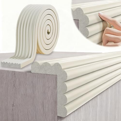 Kantenschutz Baby Schaumstoff, Tischkantenschutz Ecken, Kantenschutz Selbstklebend für Kinder, Bett, Fensterbank & Schreibtisch, Möbel (Weiß, 2M X 8CM)
