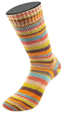 MEILENWEIT 8-fach 150g Print 9974 - Orange/Petrol/Rost/Rosabeige/Senf/Dunkelbraun