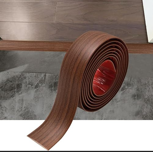 Zayejod 9M PVC Floor Transition Strip Self Adhesive,Cherry 5CM | Vinyl Flat Floor Divider Strip Carpet Cover Strips Laminate Threshold Flooring Edge Trim for Joining Floor Tiles Gap Door Bar