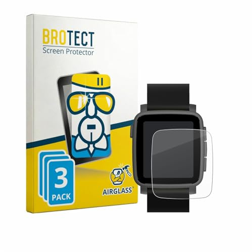 BROTECT Schutzglas für Pebble Time 2 2026 | 3 Stück Transparenter Displayschutz Made in Germany Schutzfolie Panzer Folie Glas 9H Anti-Fingerprint Einfache Montage Clear