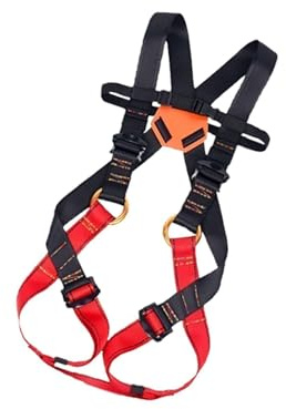 dwxnauixl Arborist Tree Climbing Harness Belt for Adults and Youth Sturdy and Ergonomic, Red Black, 50 to 100cm