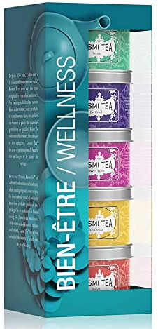 Coffret de 5 Miniatures Les Bien-Être - Assortiment Thés Aromatisés et Infusion- Detox, BB Detox, Boost, Sweet Love et Infusion Be Cool - 5 miniatures de 25g
