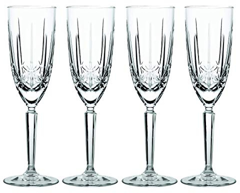 Waterford 156158 Marquis Sparkle Flute Set of 4, Non-Leaded Crystal, Clear