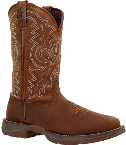 Durango Steel Toe Pull-On Western Boot, Brown, Size 10.5(D)