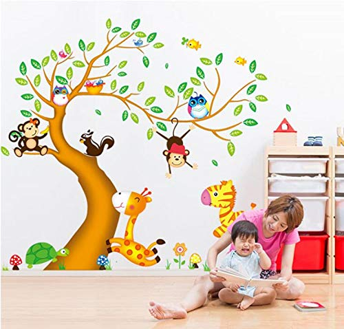 HALLOBO® Wandtattoo XXXL Eulenbaum Baum Eulen Eule Vogel Wald Tier Wandaufkleber Wandsticker Kinderzimmer Kinder Baby