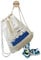 Festival Turnbeutel Wien Skyline blau - Lässiger Urban-Style Rucksack aus Baumwolle natur - 37 x 46 cm mit Kordelzug