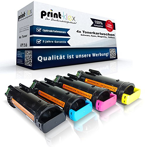4X Print-Klex Tonerkartuschen kompatibel für Dell D625cdw H625 cdw H820 Series H825 cdw H825cdw 593BBSB 593BBSD 593BBRV 593BBSE N7DWF P3HJK 5PG7P 3P7C4 Schwarz Blau Rot Gelb Sparpack - Color Line Ser